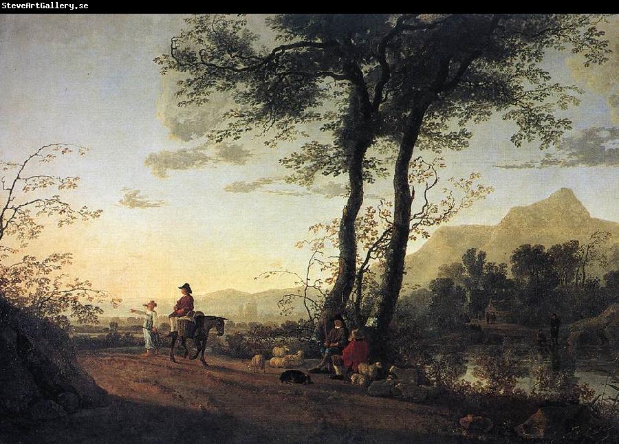 CUYP, Aelbert A Road near a River sdfg